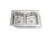 Staccato™ 33" top-mount double-bowl kitchen sink