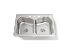 Staccato™ 33" top-mount double-bowl kitchen sink