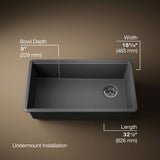 Billings® 32-1/2" undermount single-bowl kitchen sink