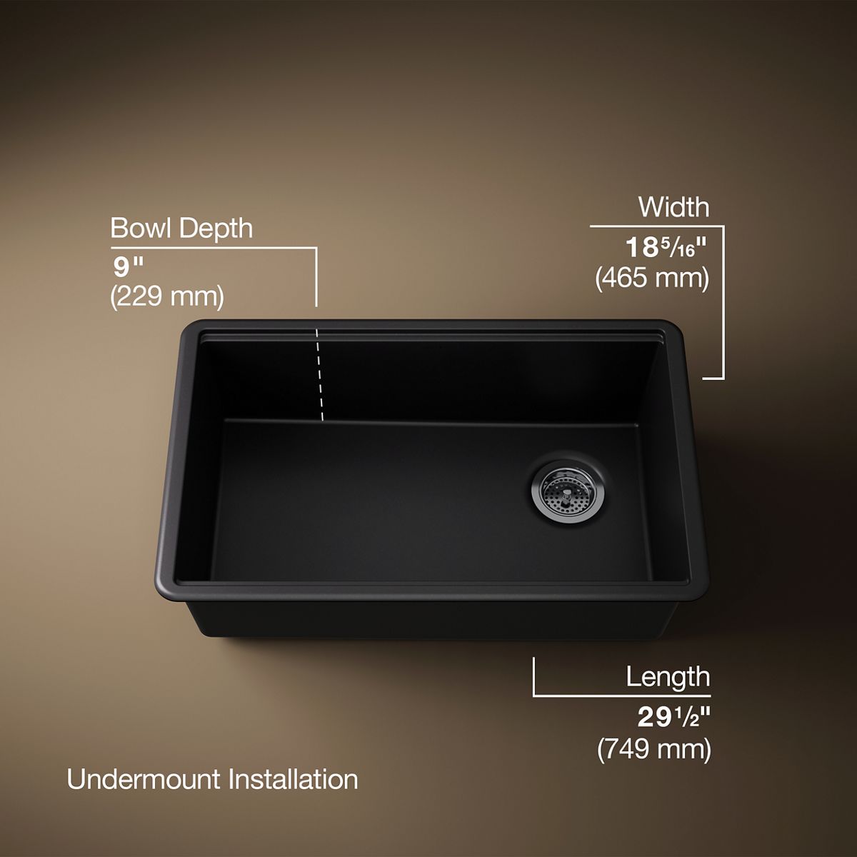 Billings® 29-1/2" undermount single-bowl kitchen sink
