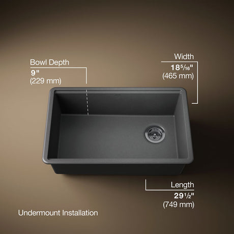 Billings® 29-1/2" undermount single-bowl kitchen sink