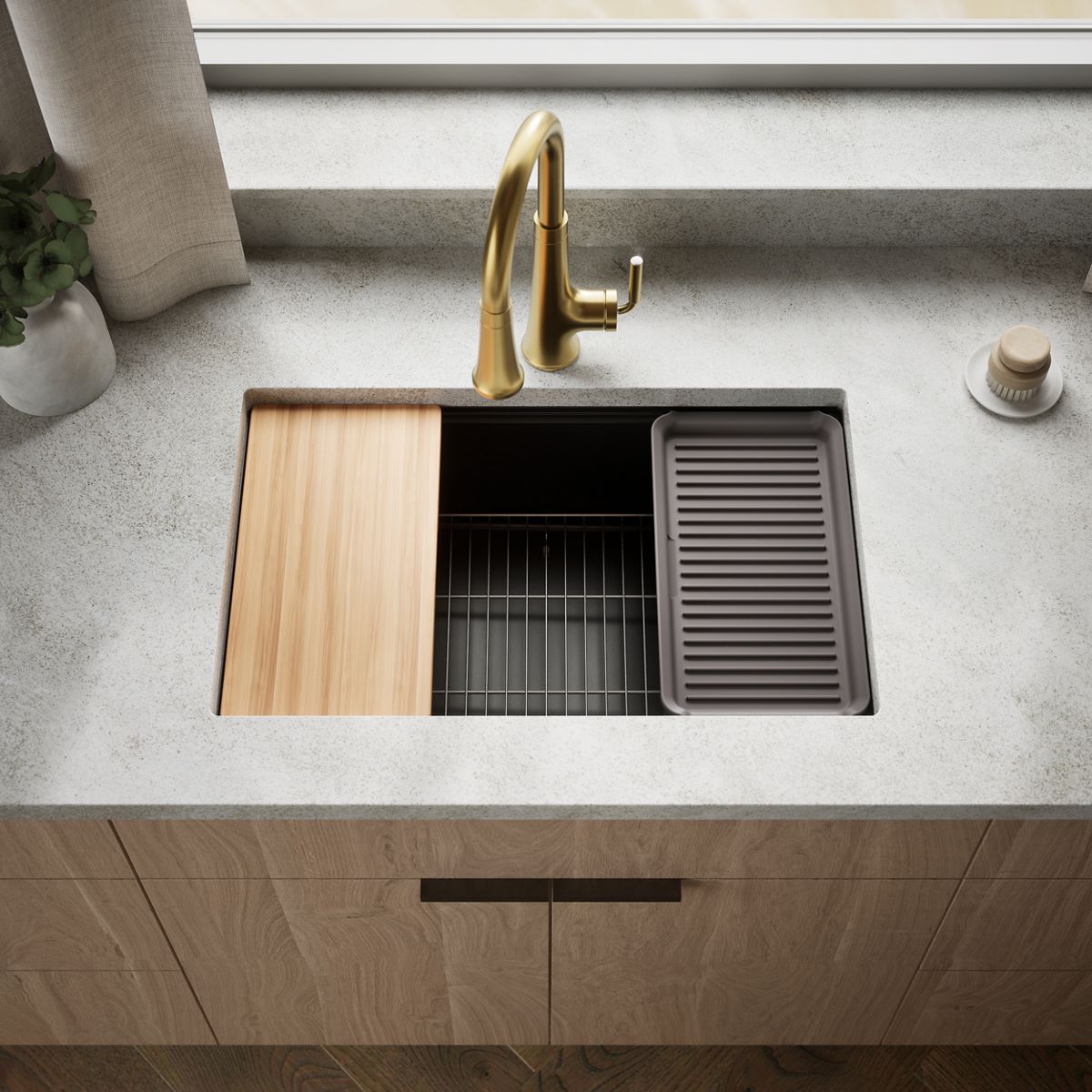 Billings® 29-1/2" undermount single-bowl workstation kitchen sink