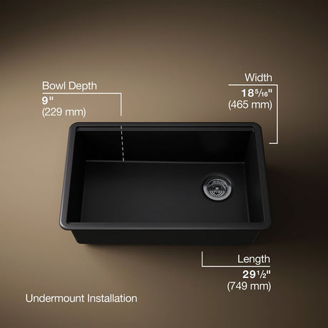 Billings® 29-1/2" undermount single-bowl workstation kitchen sink