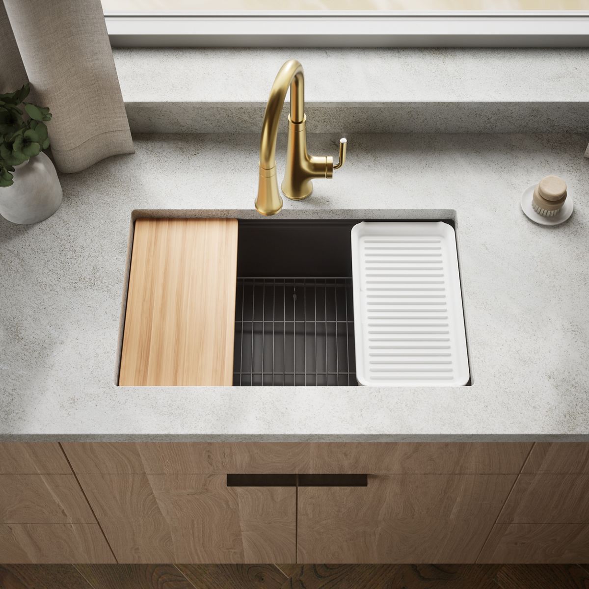 Billings® 29-1/2" undermount single-bowl workstation kitchen sink