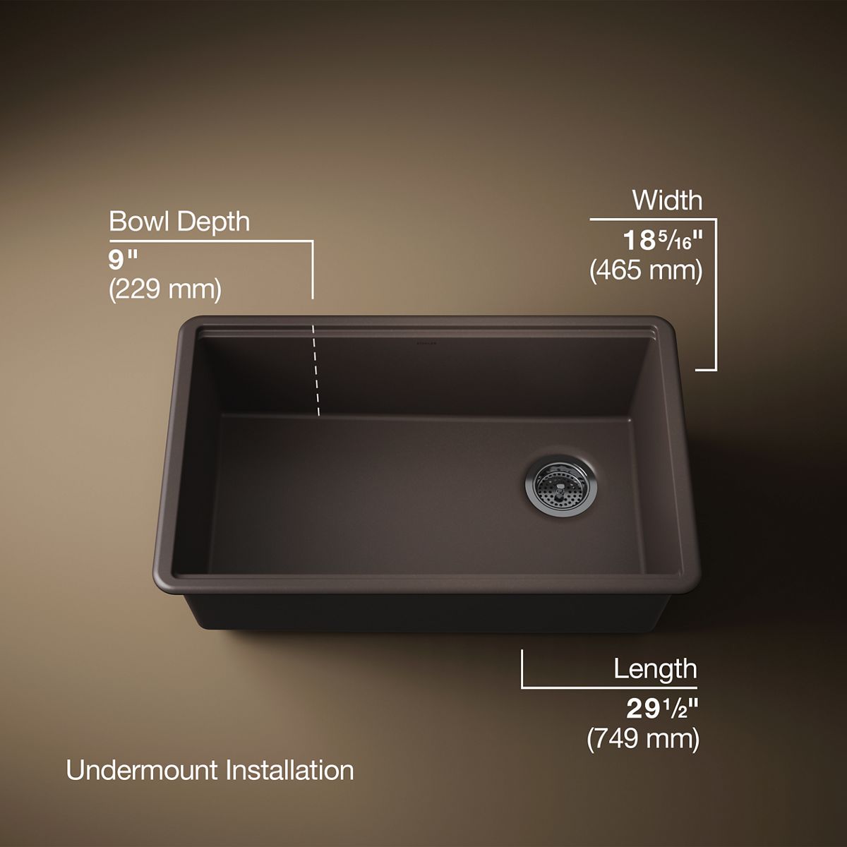 Billings® 29-1/2" undermount single-bowl workstation kitchen sink