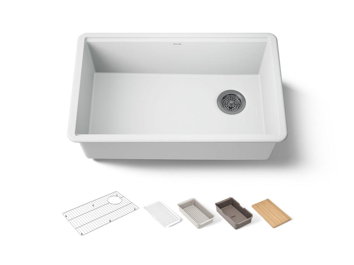 Billings® 29-1/2" undermount single-bowl workstation kitchen sink