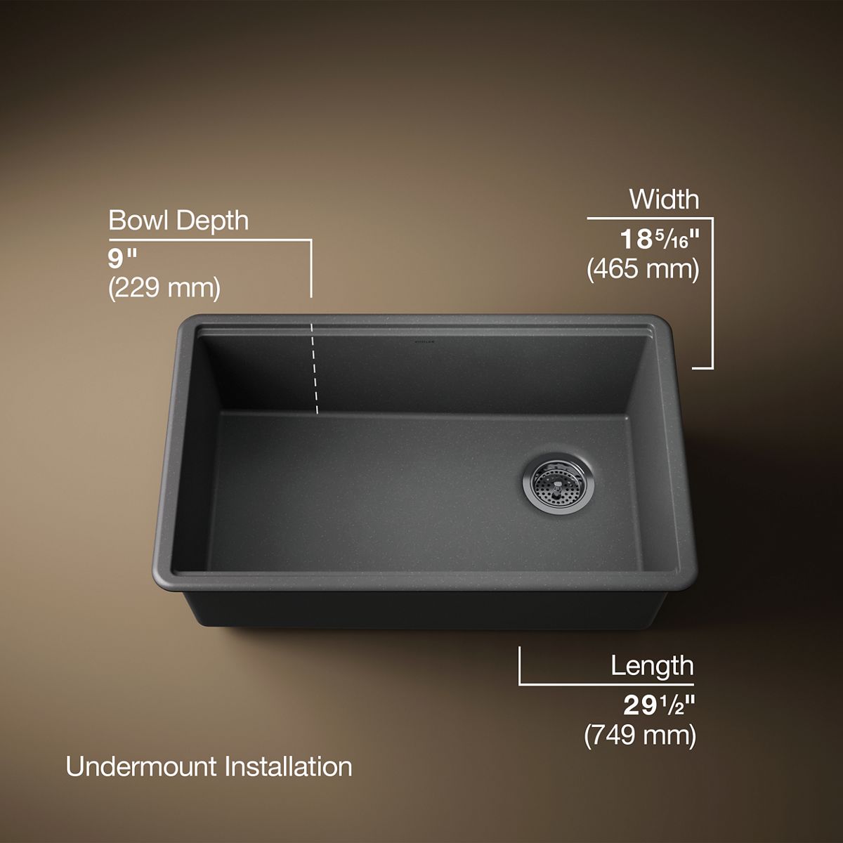 Billings® 29-1/2" undermount single-bowl workstation kitchen sink