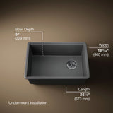 Billings® 26-1/2" undermount single-bowl kitchen sink
