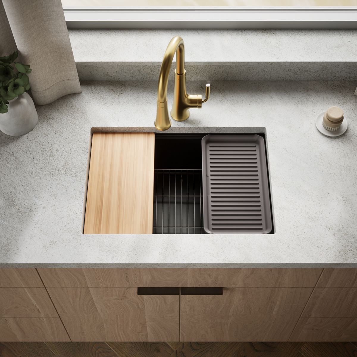 Billings® 26-1/2" undermount single-bowl workstation kitchen sink