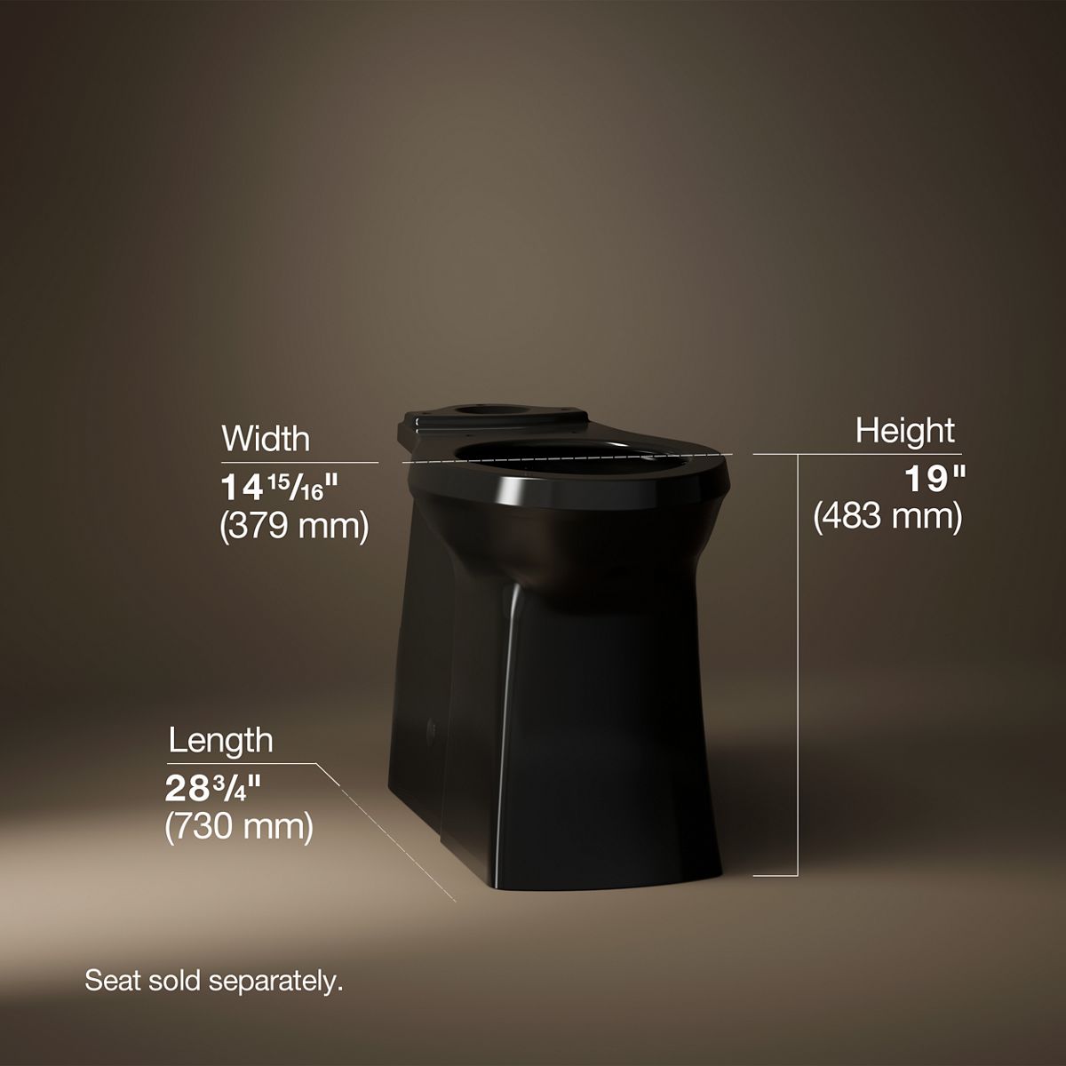 Corbelle® Tall elongated toilet bowl with skirted trapway