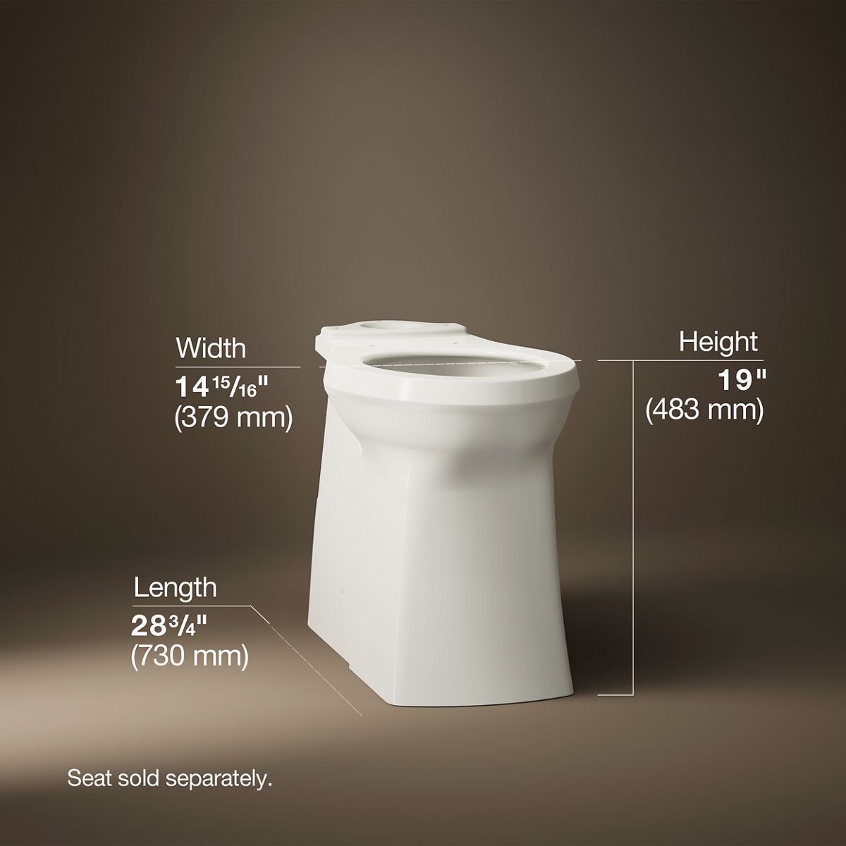 Corbelle® Tall elongated toilet bowl with skirted trapway