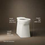 Corbelle® Tall elongated toilet bowl with skirted trapway