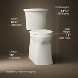 Corbelle® Tall two-piece elongated toilet with skirted trapway, 1.28 gpf