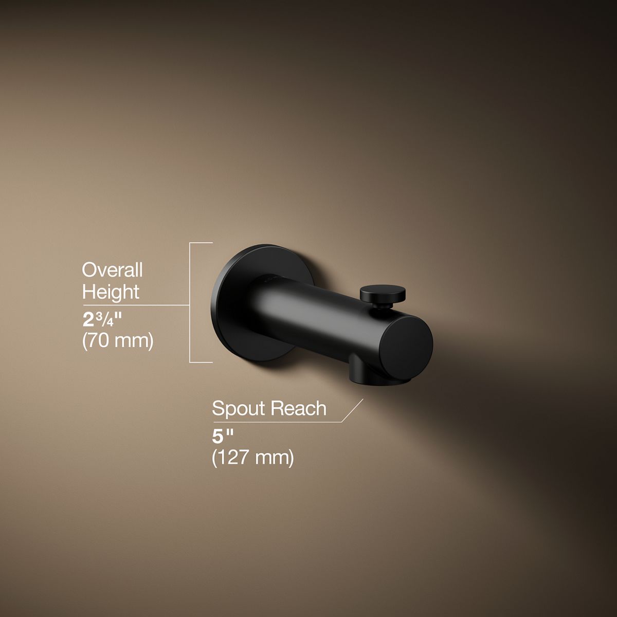 Elate® Wall-mount bath spout with diverter