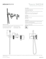 Wallmount tub filler with handshower