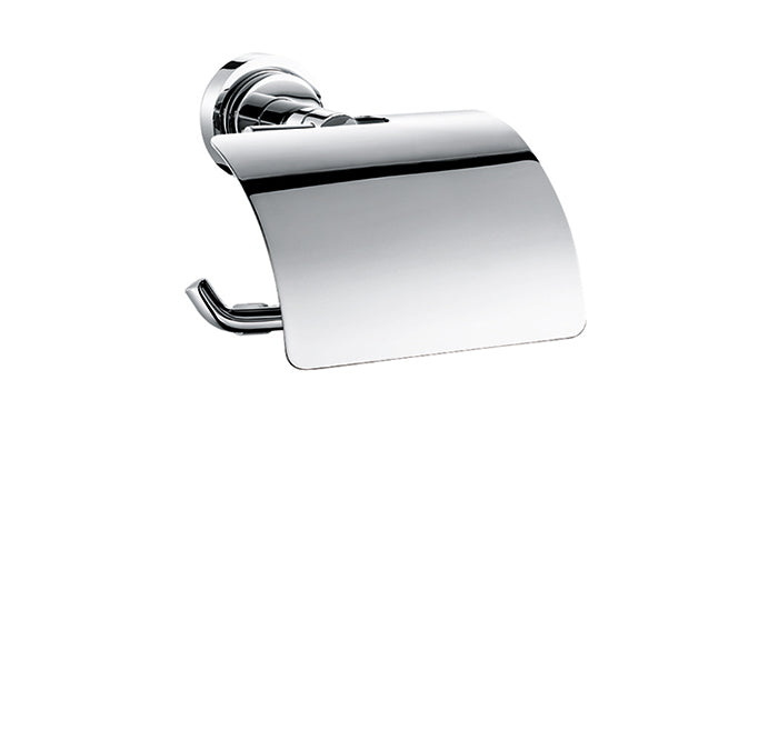 Single post paper holder with cover