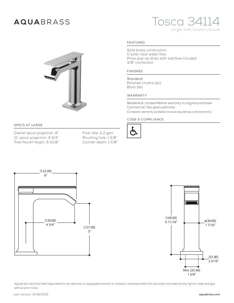 Single-hole lavatory faucet