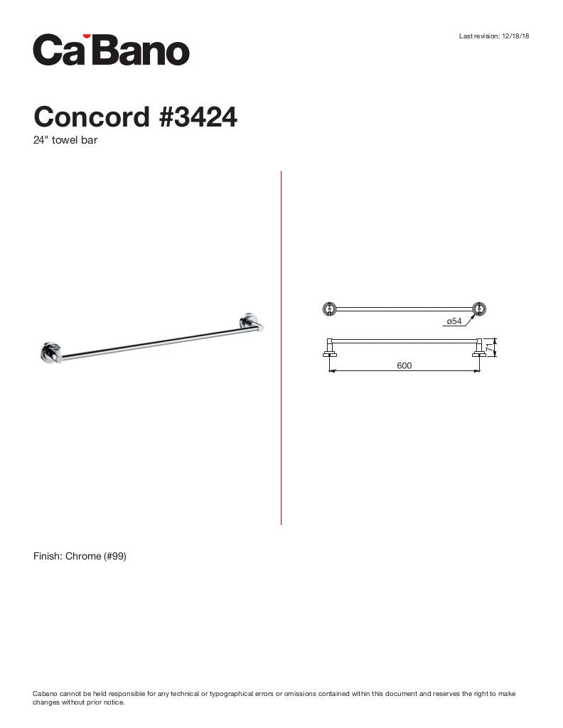 24" Towel bar
