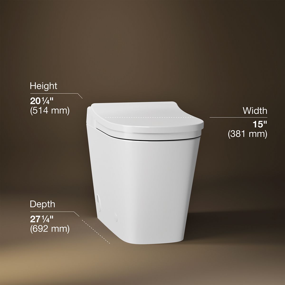 Leap™ One-piece elongated smart toilet with front bidet wand technology, dual-flush