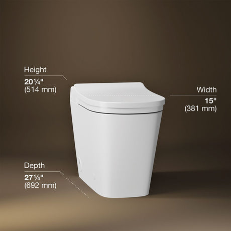 Leap™ One-piece elongated smart toilet with front bidet wand technology, dual-flush
