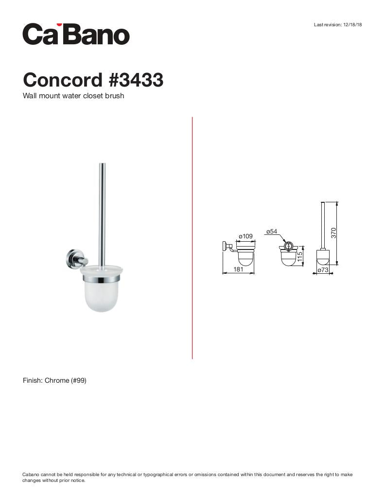 Wall mount water closet brush