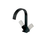 Single-hole lavatory faucet with two crystal handles