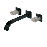Wallmount 8" c.c. lavatory faucet with crystal handles