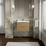 Maxstow® 24" wall-hung bathroom vanity cabinet with sink and quartz top