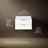 Maxstow® 30" wall-hung bathroom vanity cabinet with sink and quartz top