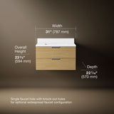 Maxstow® 30" wall-hung bathroom vanity cabinet with sink and quartz top