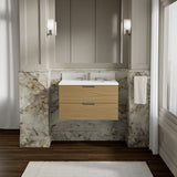 Maxstow® 30" wall-hung bathroom vanity cabinet with sink and quartz top