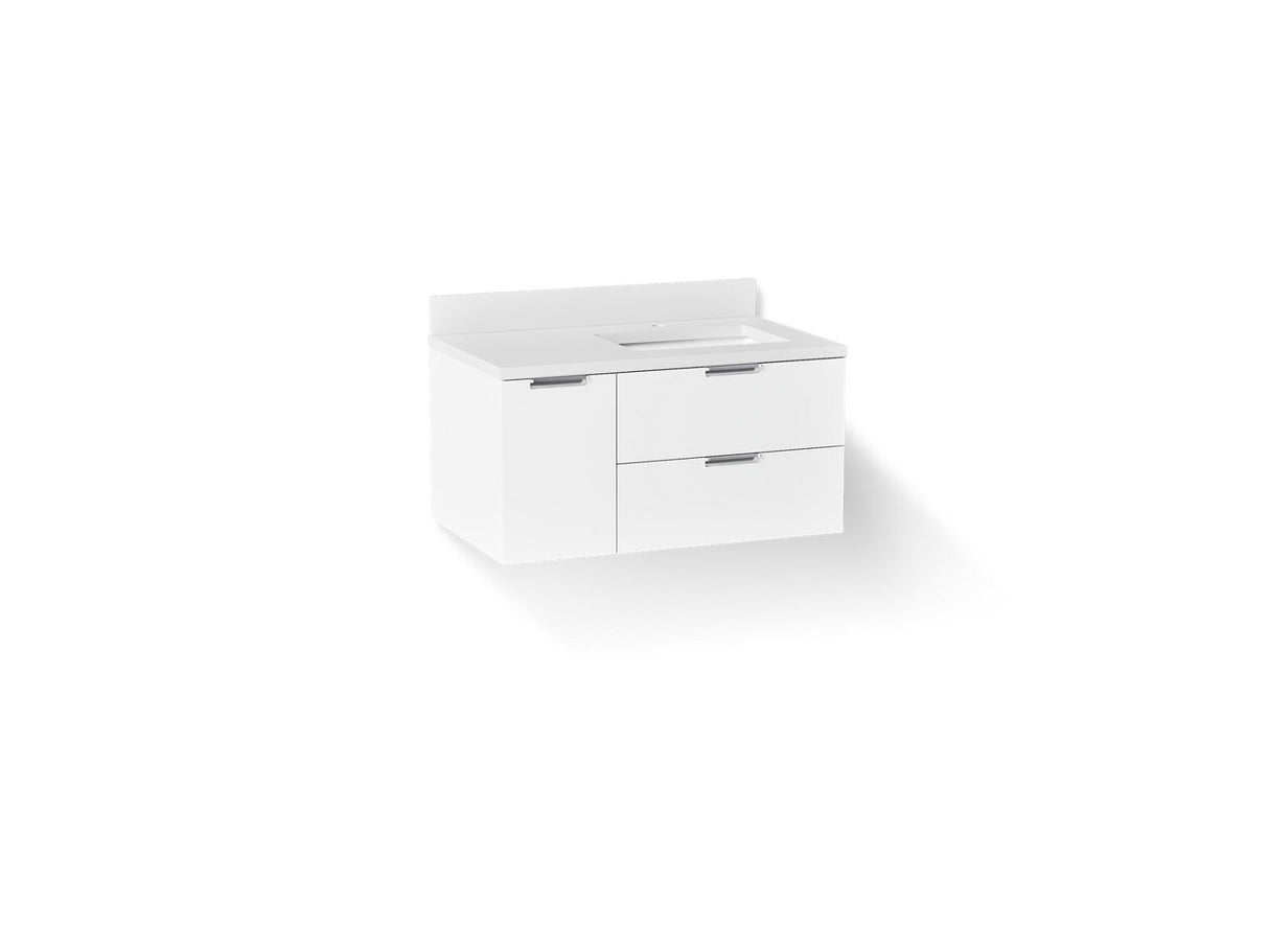 Maxstow® 36" wall-hung bathroom vanity cabinet with sink and quartz top