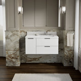 Maxstow® 36" wall-hung bathroom vanity cabinet with sink and quartz top