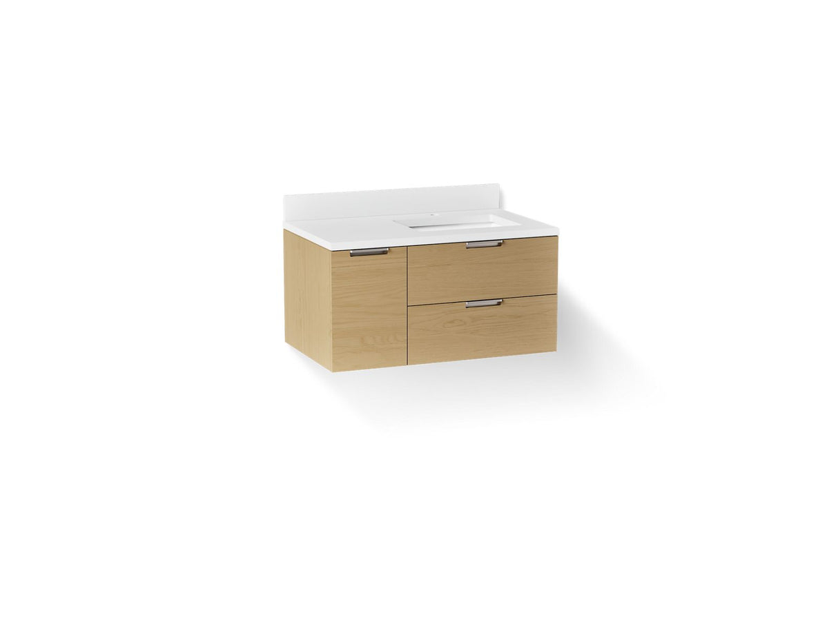 Maxstow® 36" wall-hung bathroom vanity cabinet with sink and quartz top