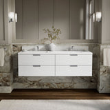 Maxstow® 60" wall-hung bathroom vanity cabinet with sink and quartz top