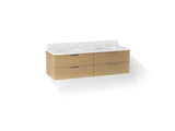 Maxstow® 60" wall-hung bathroom vanity cabinet with sink and quartz top