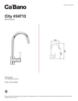 Kitchen faucet with pivoting spout, 1 spray