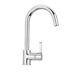 Kitchen faucet with pivoting spout, 1 spray