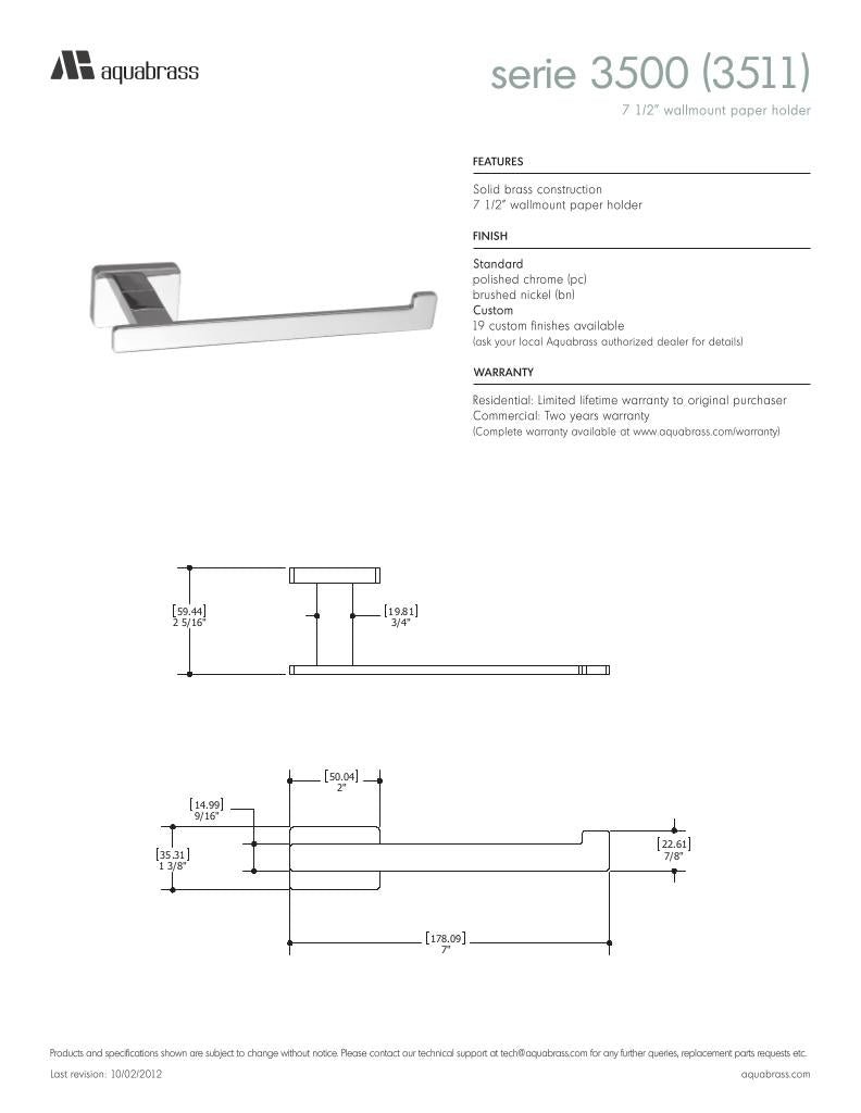 7 1/2" wallmount paper holder