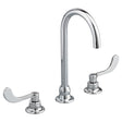 Monterrey® 8-inch Widespread Gooseneck Faucet With Wrist Blade Handles 1.5 gpm/5.7 Lpm Laminar Flow in Spout Base