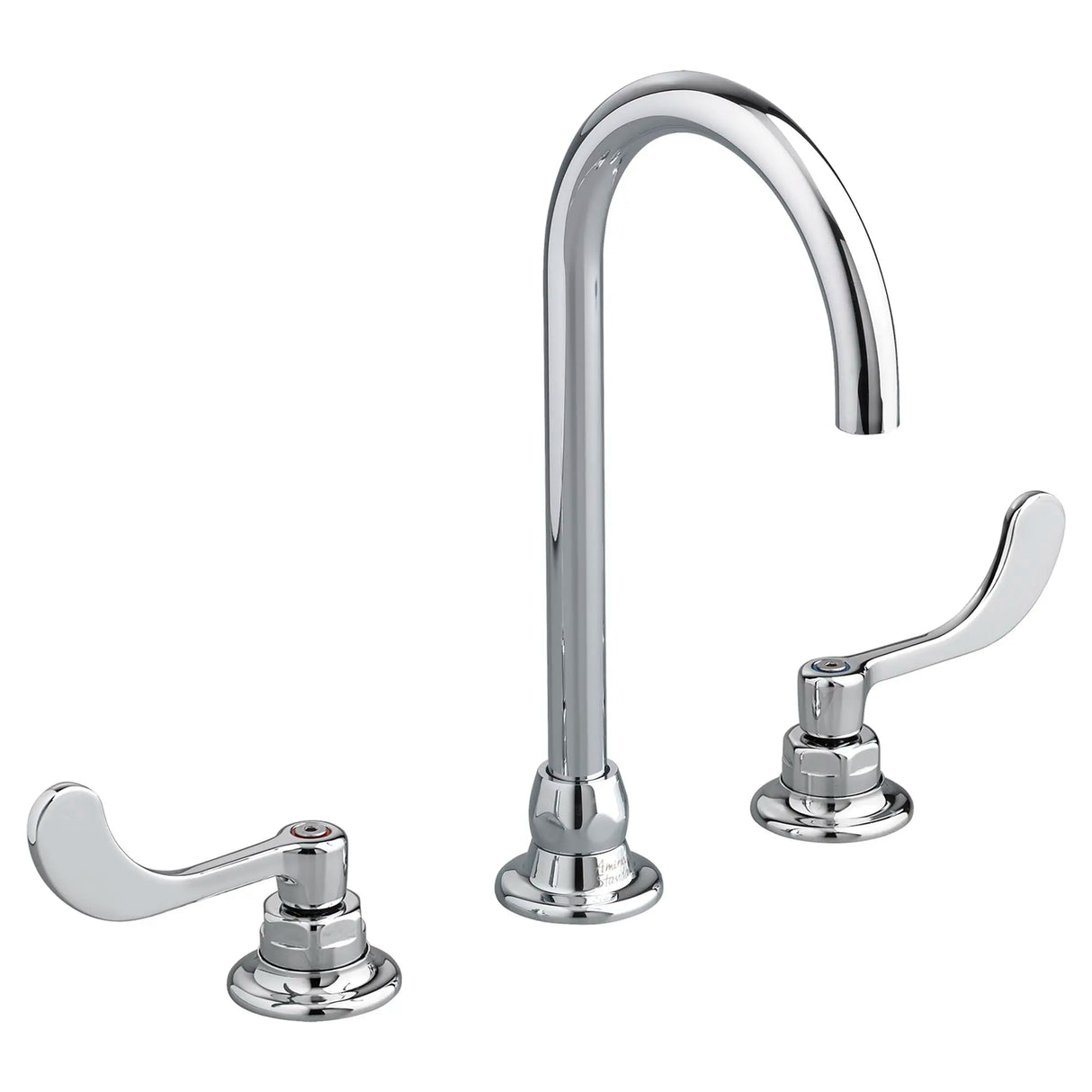 Monterrey® 8-inch Widespread Gooseneck Faucet With Wrist Blade Handles 1.5 gpm/5.7 Lpm Laminar Flow in Spout Base