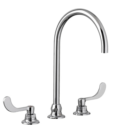 Monterrey® 8-Inch Widespread 8-inch Reach Gooseneck Faucet With Wrist Blade Handles 1.5 gpm/5.7 Lpm Laminar Flow in Spout Base