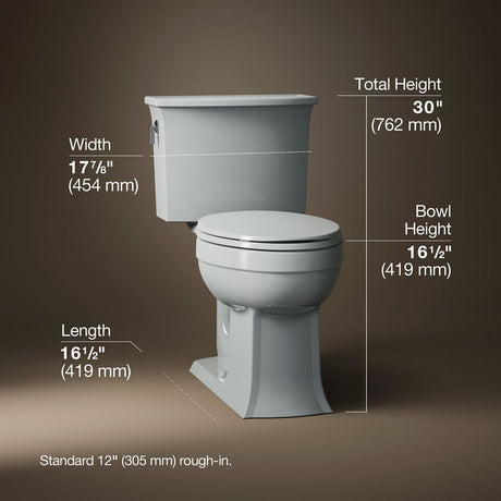 Archer® Two-piece elongated toilet, 1.28 gpf