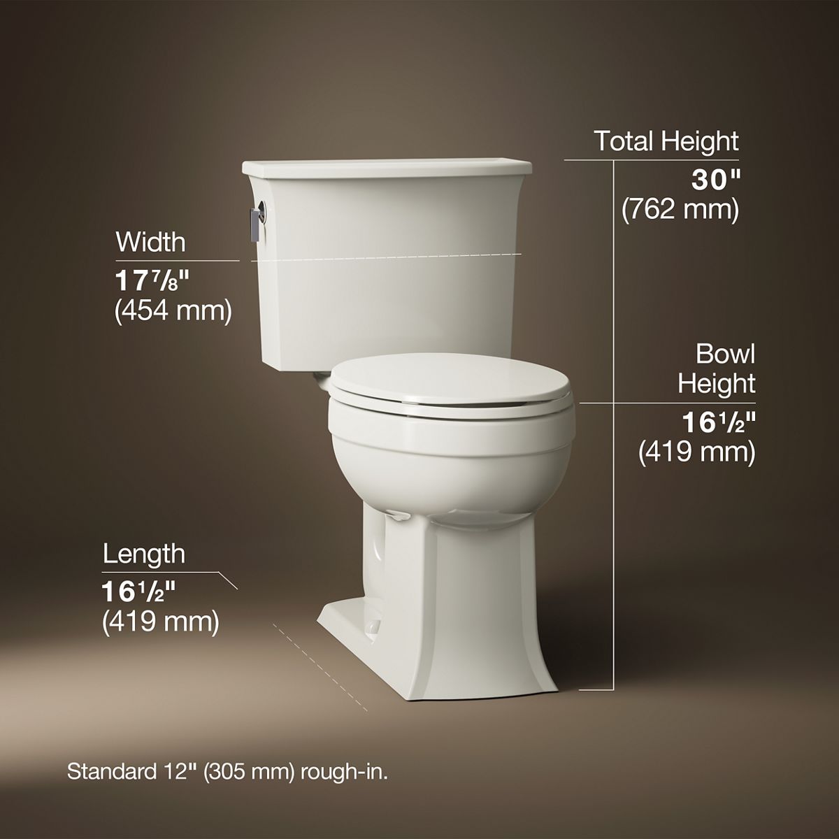 Archer® Two-piece elongated toilet, 1.28 gpf