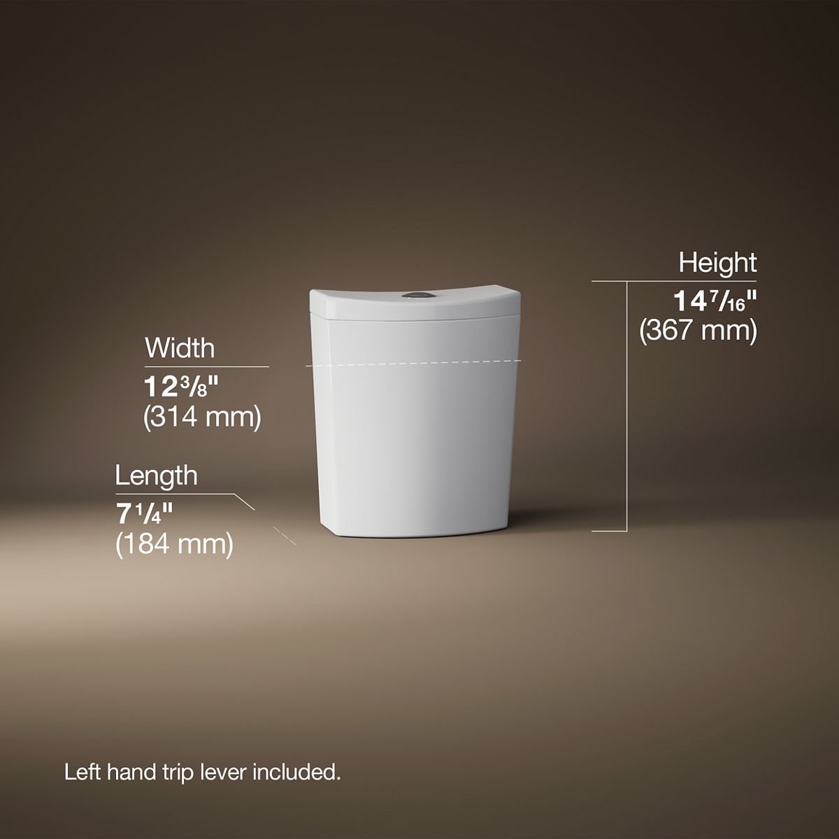 Persuade® Curv Toilet tank, dual-flush