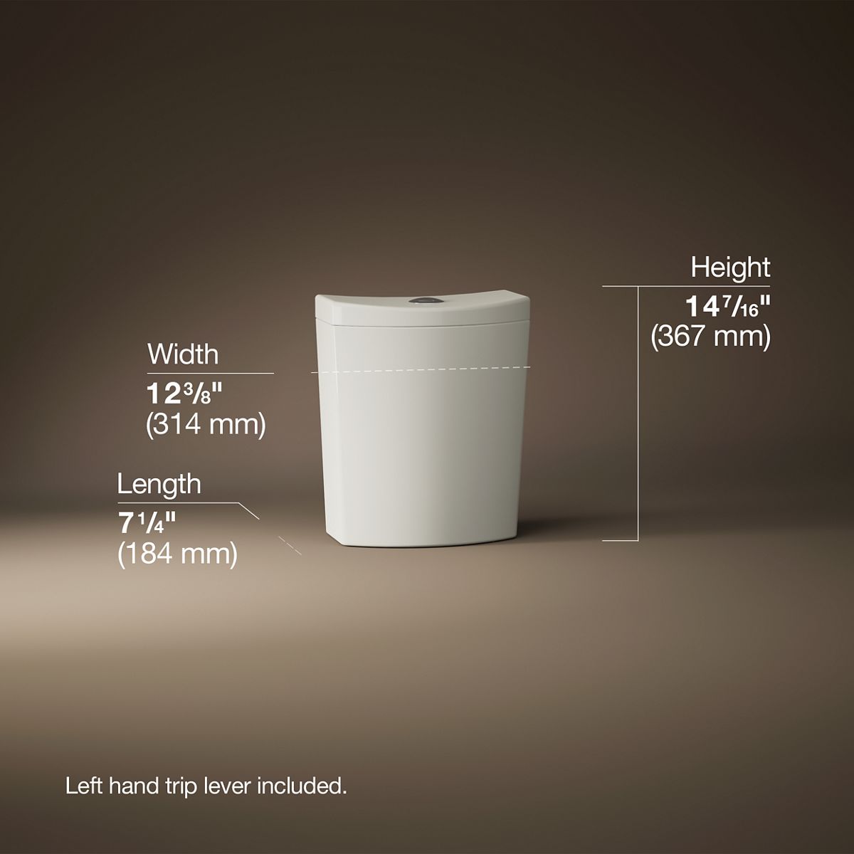 Persuade® Curv Toilet tank, dual-flush