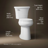 Highline® Tall two-piece round-front toilet, 1.28 gpf