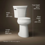 Highline® Tall two-piece round-front toilet, 1.28 gpf