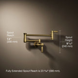 Wall-mount pot filler