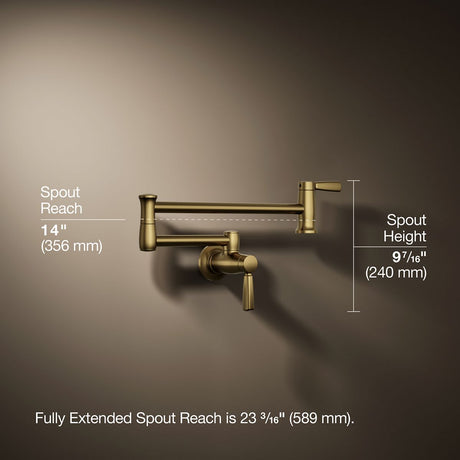 Wall-mount pot filler